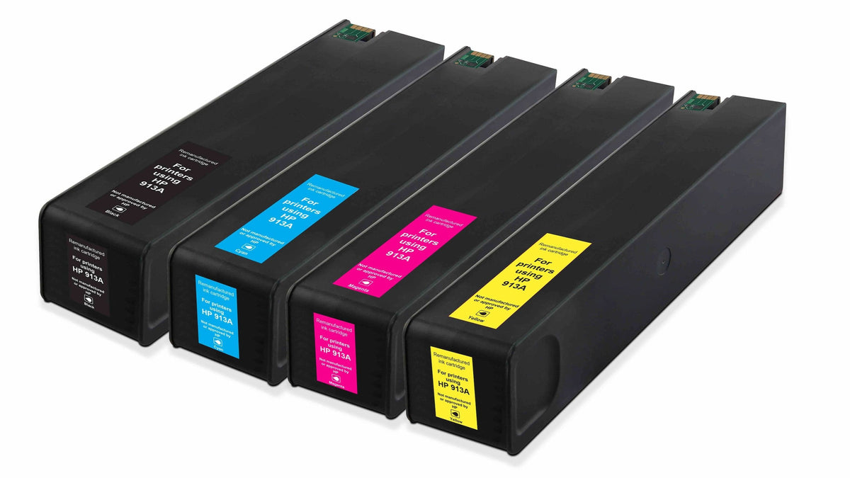 Multipack HP 913A (Black, Cyan, Magenta, Yellow). Originele inkt-cartridge, refurbished.-Nextsupplies